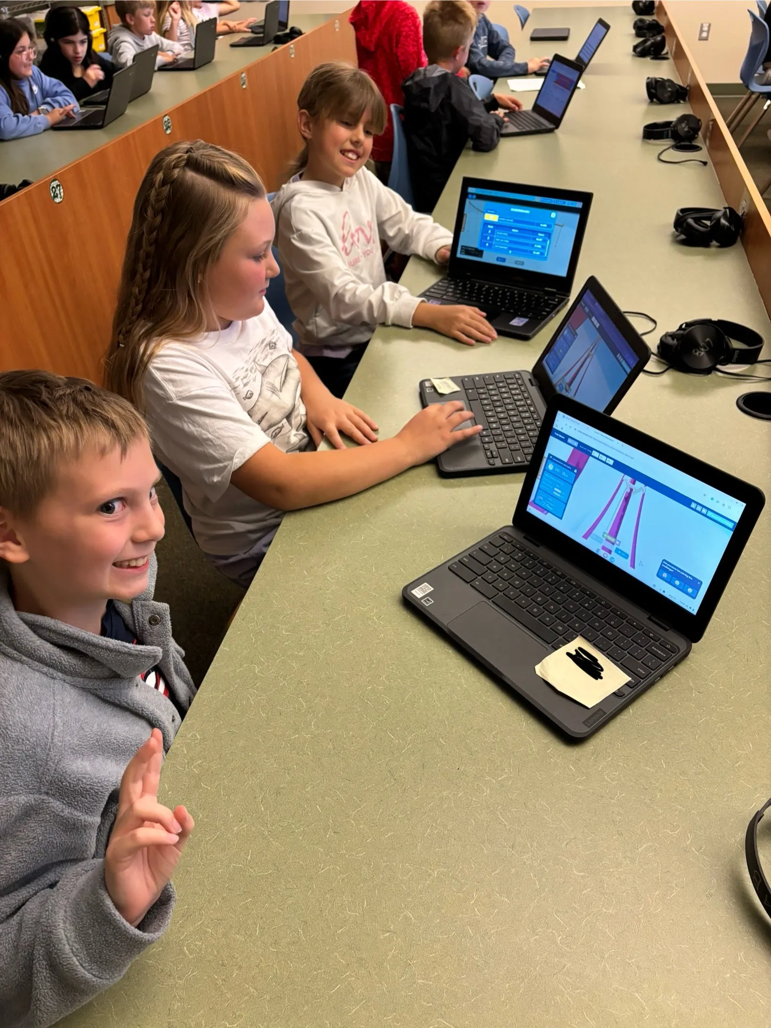 Claire Boulware’s students working through a Roller Coaster session on their Chromebooks.