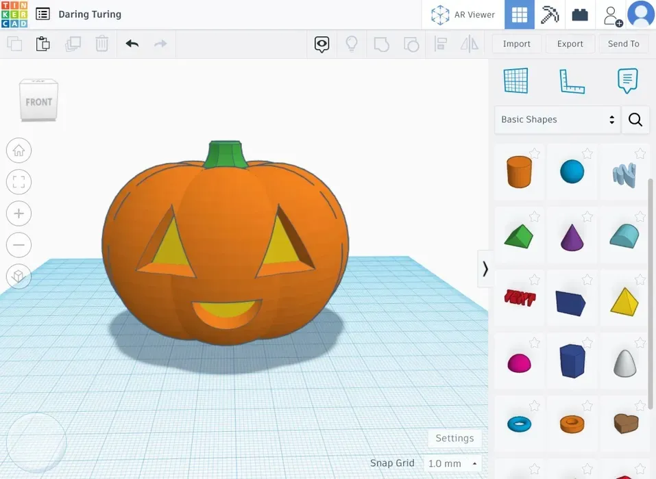 Jack-o’-lanterns designed in Tinkercad