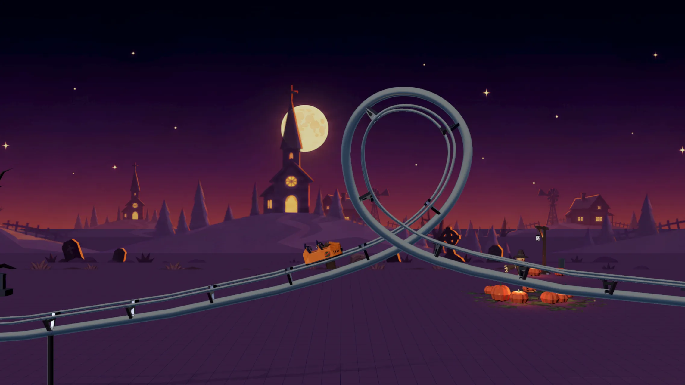 Halloween-themed roller coaster in Qweebi’s online makerspace